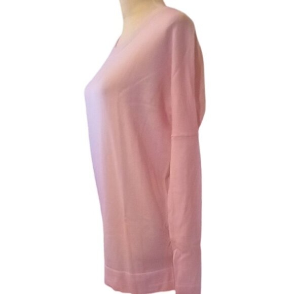 🏖️EXTRA FINE MERINO WOOL Pink V NECK SWEATER J Crew XS - Picture 2 of 9